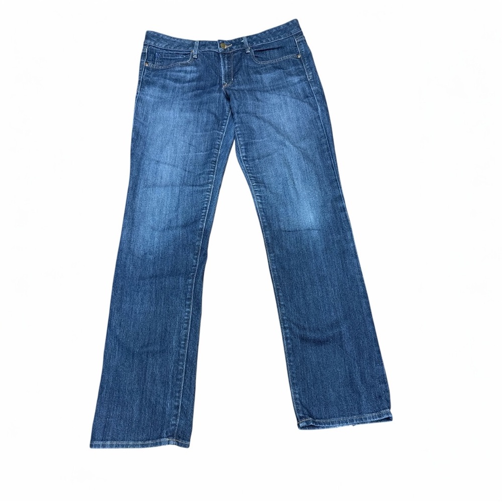Gap 1969 Real Straight Jeans 31 Mid Rise Medium Wash Stretch Denim